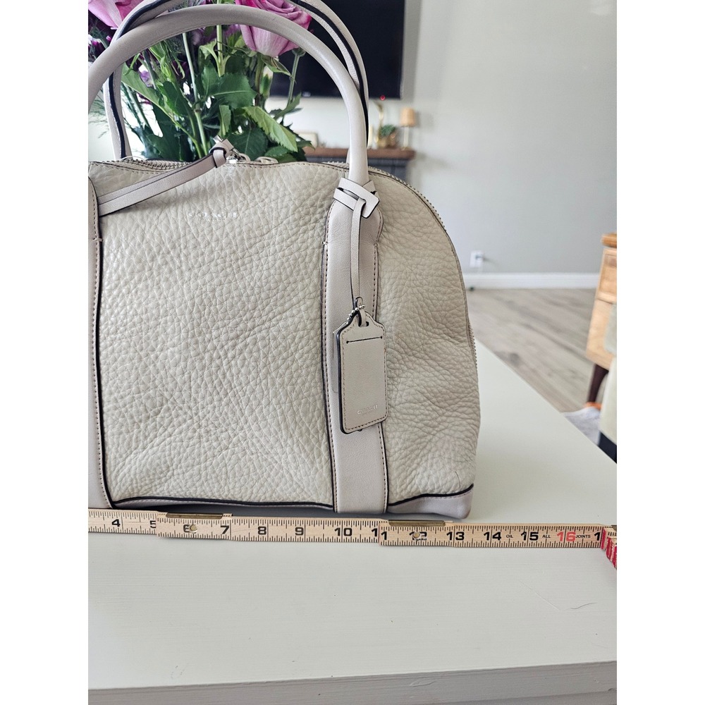 Coach Bleecker Preston Satchel Large Cream Zipper Satchel Crossbody Bag - Picture 14 of 16